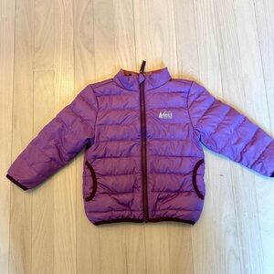 REI Co-op Kids Purple Reversible Down Jacket
